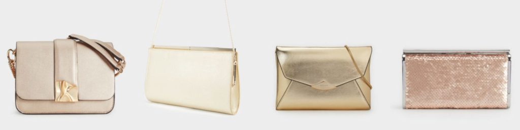 bolsos de mano parfois dorados