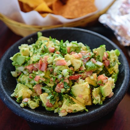 guacamole platos vegetarianos