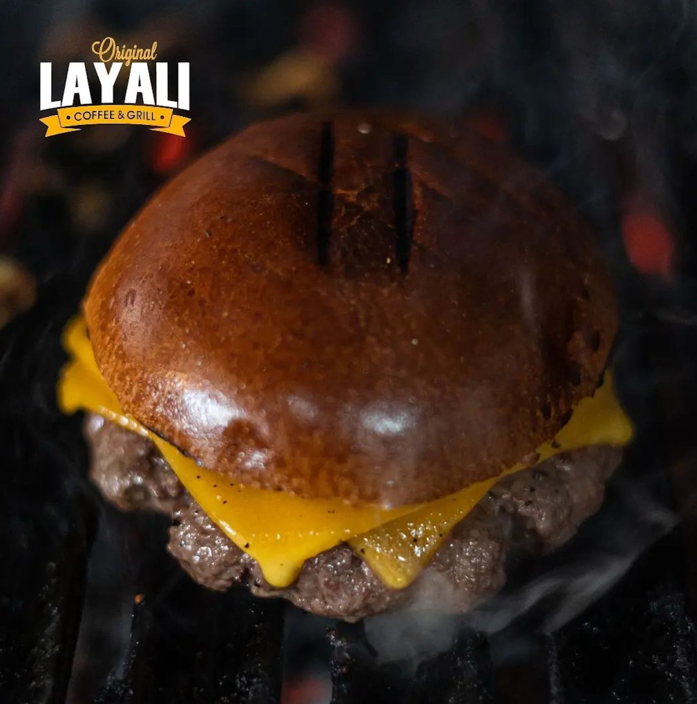 Hamburguesa en carbón vegetal