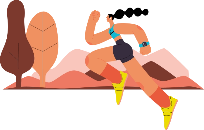 Mujer corriendo dibujo